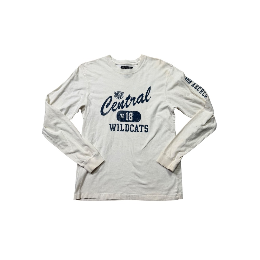 Vintage Y2K Abercrombie &‎ Fitch Central Wildcats Long Sleeve Graphic Shirt S